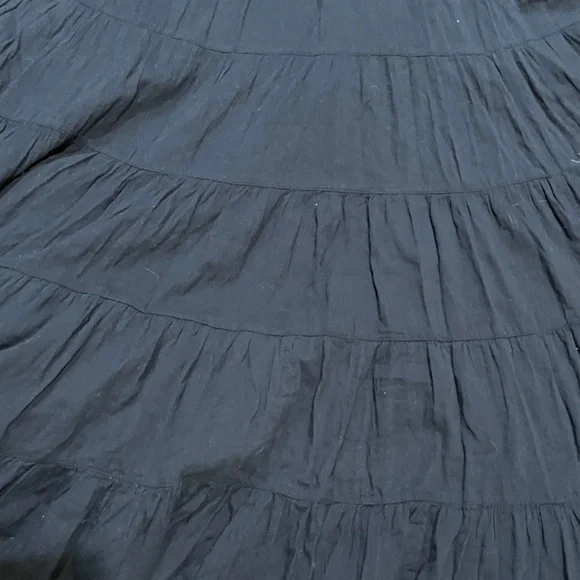 Free People Black Tiered Maxi Tie Shoulder Dress size M - Picture 4 of 10